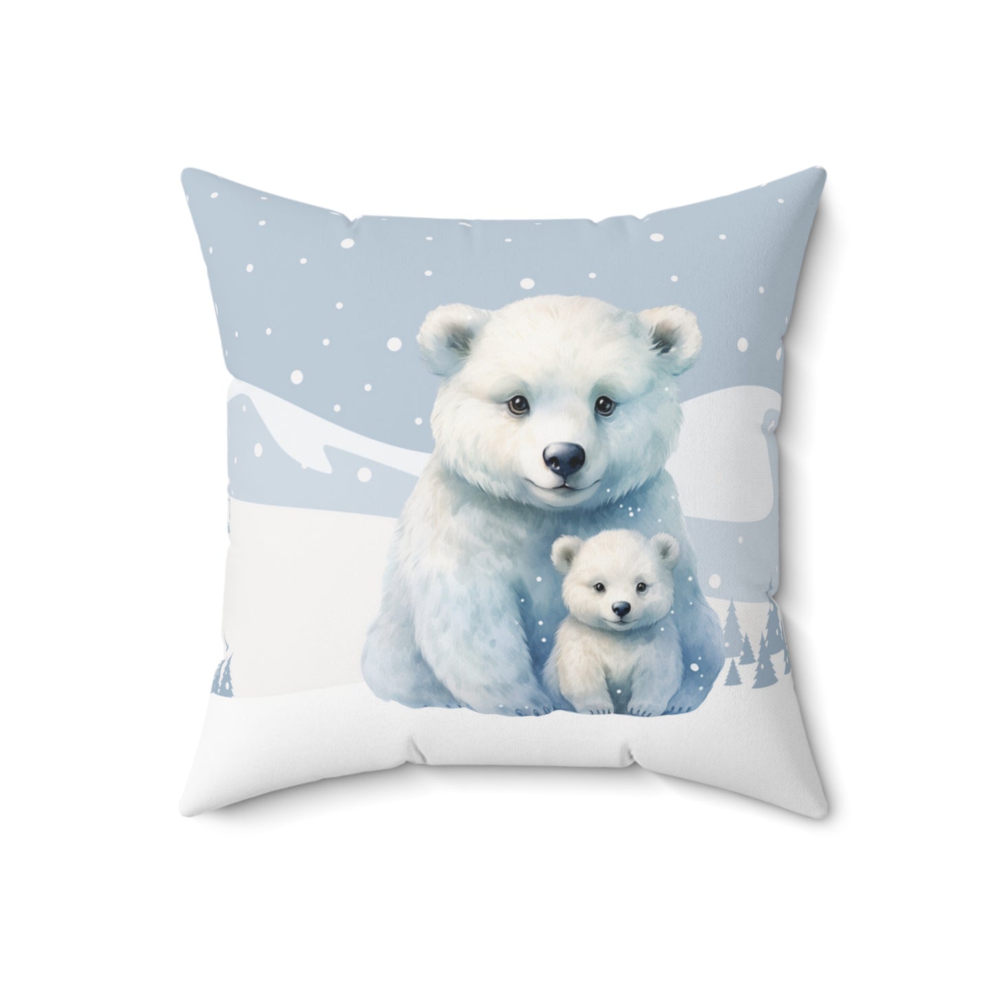 Polar Bear Faux Suede Pillow