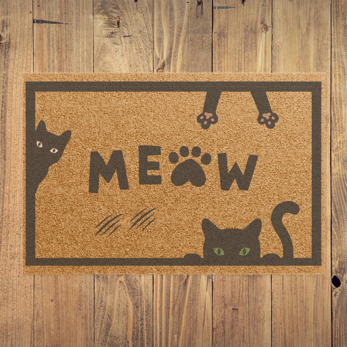 Meow Cat Welcome Mat - 24" x 16" Coir Fiber