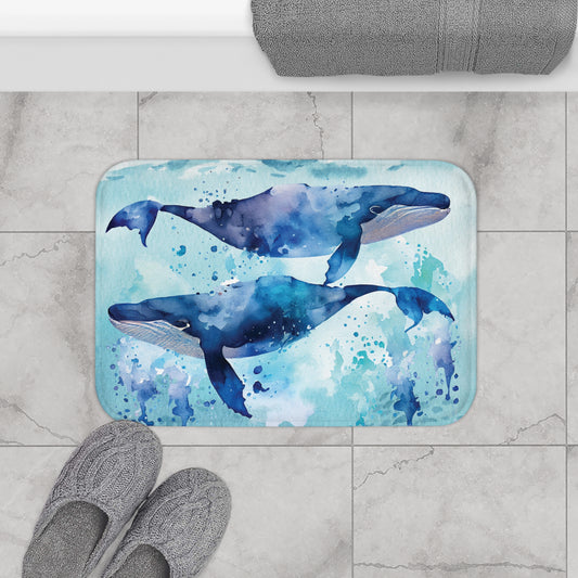 Bath Mat with Whales