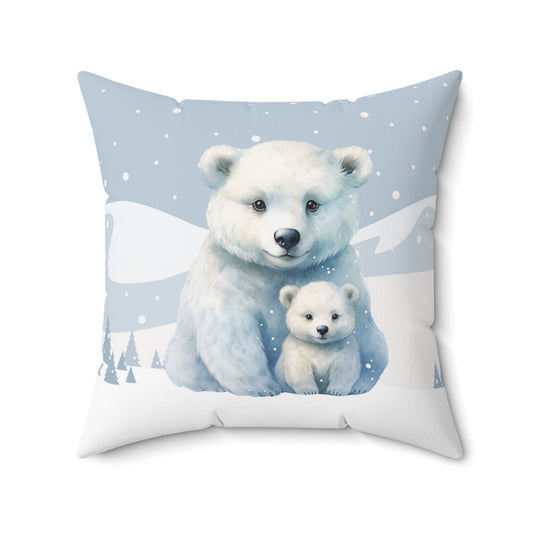 Polar Bear Faux Suede Pillow