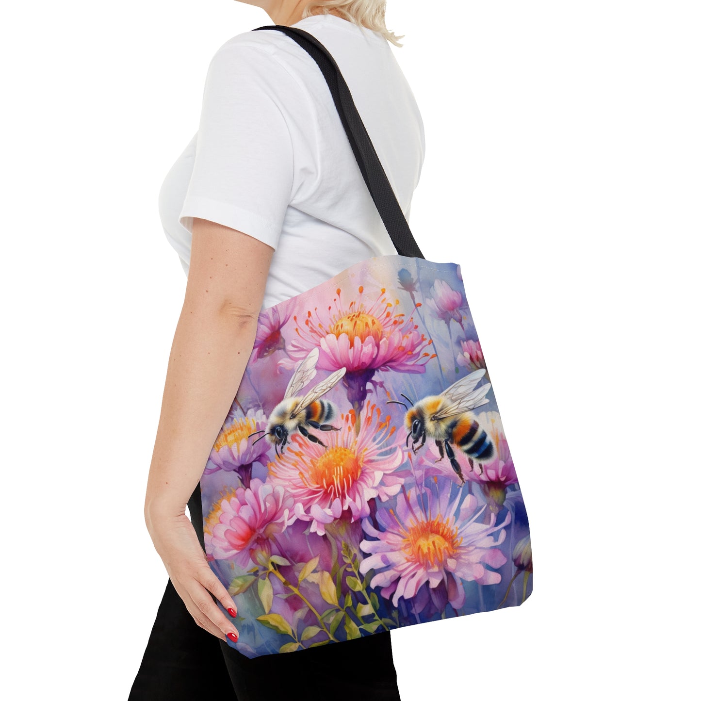 Floral and Bumblebee Tote Bag