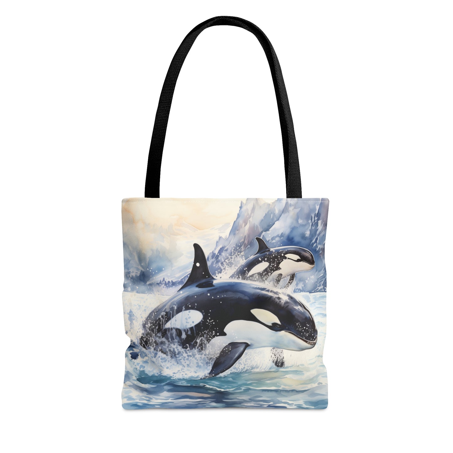Tote Bag with Majestic Orcas, Perfect for Ocean Enthusiasts, Arctic Waters Adventure Bag, Travel Bag