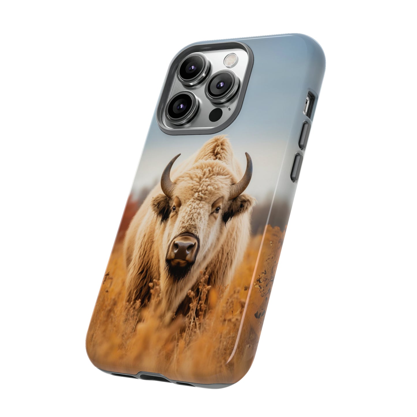 Bison Tough Phone Case - White American Bison