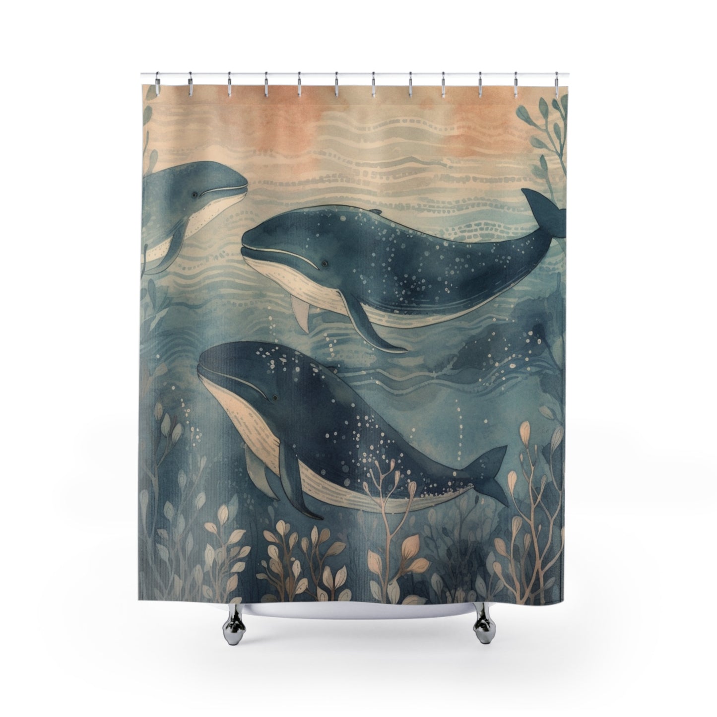 Boho Whale Shower Curtain