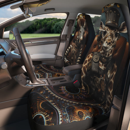 Steampunk Giraffe and Zebra Car Seat Covers