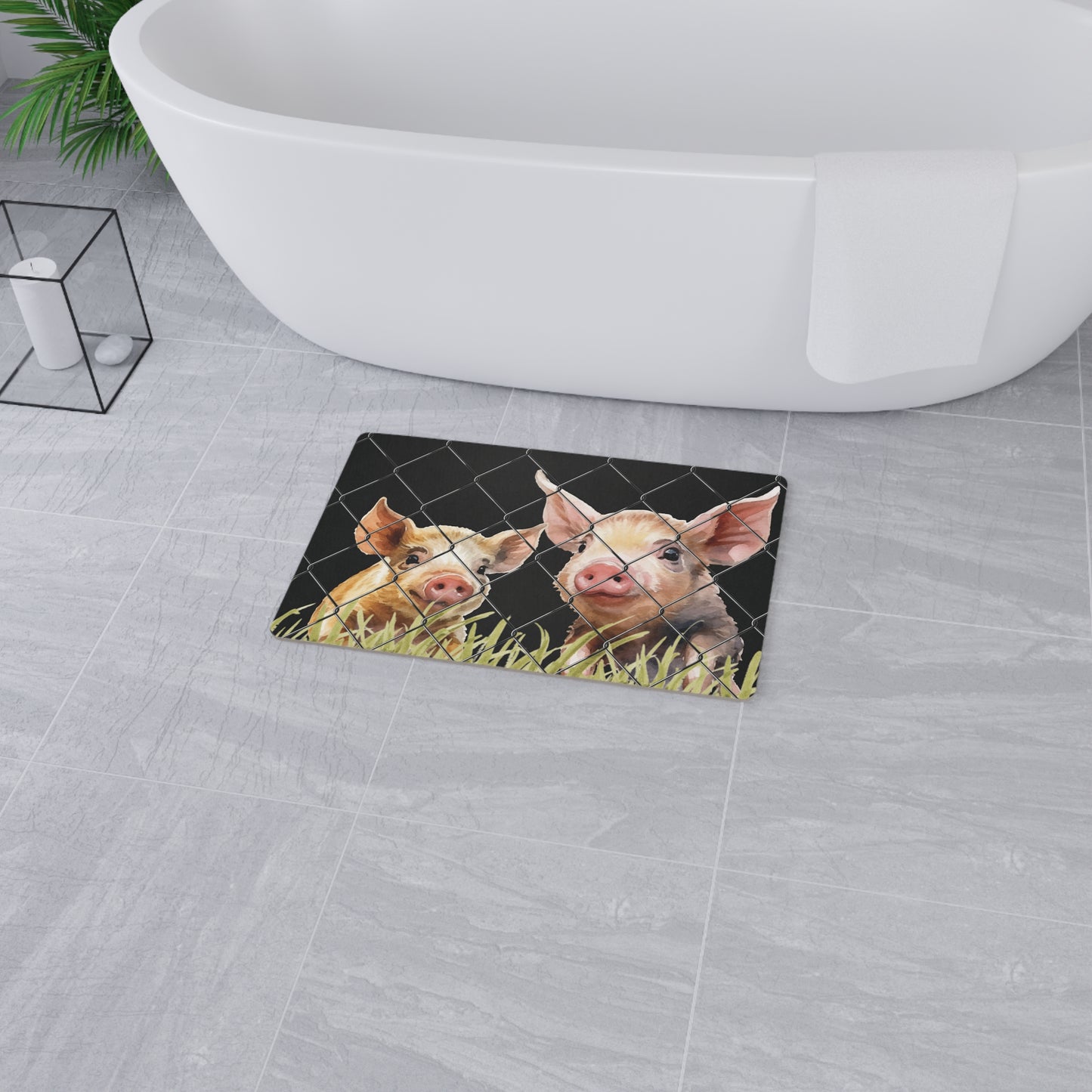 Adorable Piglet Polyester Blend Floor Mat