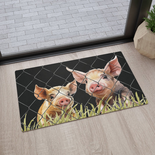 Adorable Piglet Polyester Blend Floor Mat