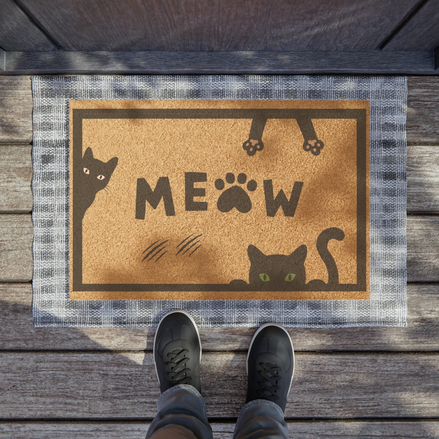 Meow Cat Welcome Mat - 24" x 16" Coir Fiber