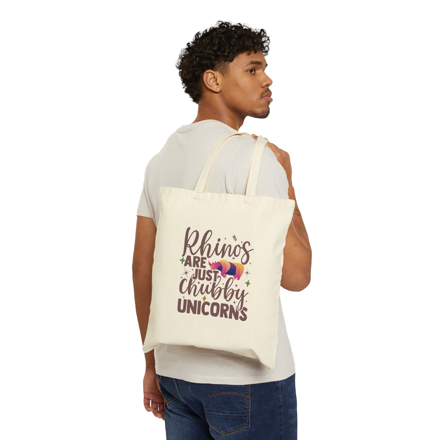 Unique Rhino Canvas Tote Bag - Eco-Friendly Fashion Cotton Canvas Bag World Rhino Day