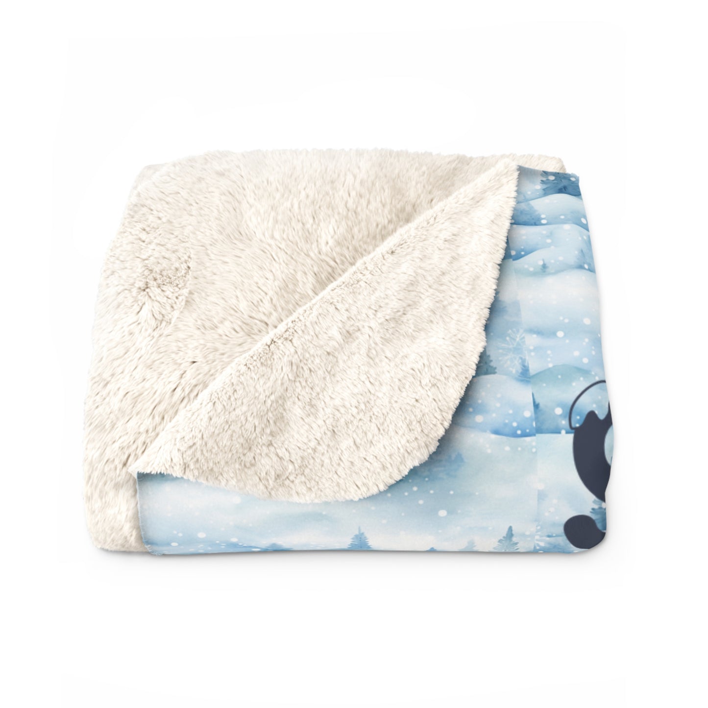 Cozy Snowy Penguins Sherpa Fleece Blanket - Winter Home Decor - Throw Blanket