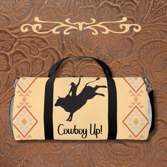 Western Style Cowboy Up Rodeo Duffle Bag