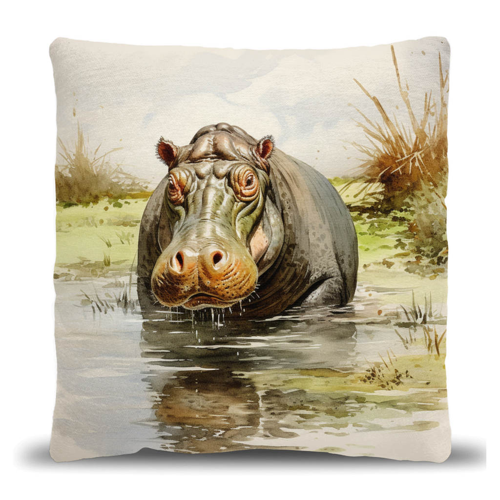 Vintage Hippo Woven Pillows
